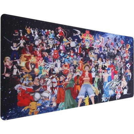 Gaming musematte, 900 x 400 mm stor musematte, Anime musematte, XXL musematte, Kontorpultmatte stor størrelse, Personlig design (UK02 x mix)