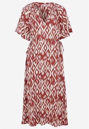 Cellbes of Sweden - Kreppet kjole i rust / mønstret til damer i størrelse 58/60