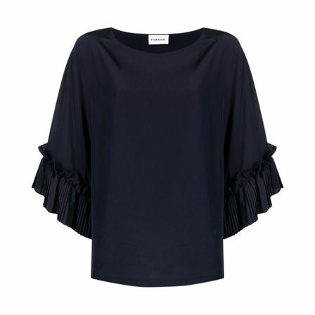 P.a.r.o.s.h., Pleat-trim Sleeve Blouse Blauw, Dames, Maat:M