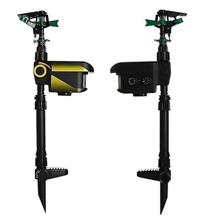 Sæt med Solar Dyr Afskrækkende Vandstråle I Bevægelsessensor I Rækkevidde 10m, Katteafskrækkende, 19*7*64cm