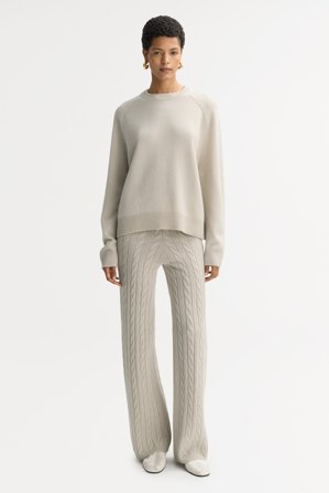 Soft Goat - Boyfriend crewneck - Kaschmirpullover für Damen - L - Chalk