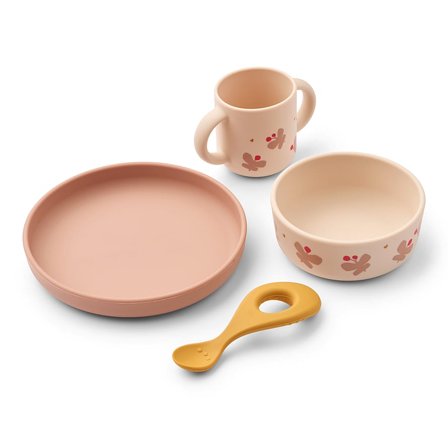 LIEWOOD Vivi Print Tableware Set Butterfly Apple Blossom OS Onesize, Børn & Forældre, Service, Spisesæt
