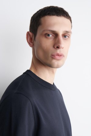 COS Bawełniany T-Shirt Z Okrągłym Dekoltem in Niebieski