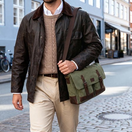 Spencer Groene & Bruine Laptoptas voor mannen - Schoudertassen