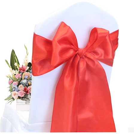 Stoltrekk i sateng - 10 stk Bryllupsbankett Fest Event Dekor Stoltrekk (rød, 10)