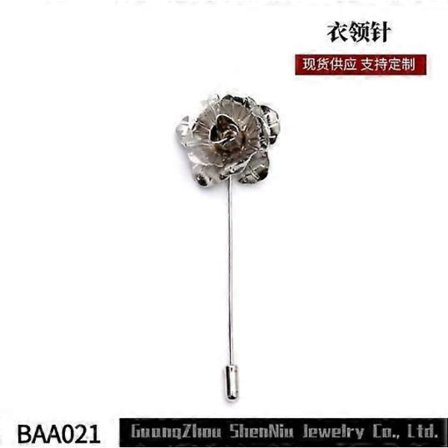 2 stk. Herre Dress Metall Rose Jakkeslagsblomst Nål Vintage Blomst Boutonniere Nåler for Fest Business Bryllup Dress Smoking Corsage Tilbehør