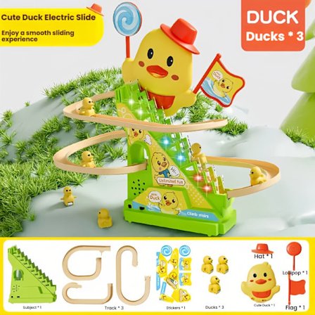 Joulupukin suosikkilelu on uutuuslelu, jossa on 3, 6, 9 tai 12 suloista pientä ankkaa, jotka kiipeävät portaita, valojen ja musiikin kera. Tämä...