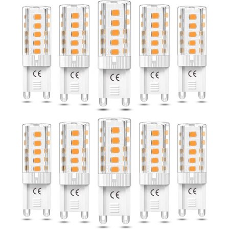 Hot deal til lav pris! 10 stk G9 LED-pære dimbar 3W varmhvit 3000K G9 LED-lamper Halogenekvivalent 50W AC110/220V [Energiklasse F]-Glad