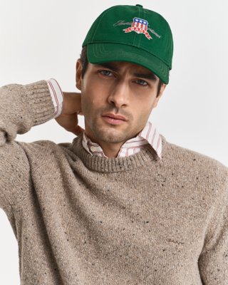 GANT - Nepps-genser i ullblanding med rund hals til herre dk sand melange