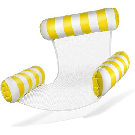 Luftmadras til Pool, Oppustelig Stol, Vandstol med Ryglæn og Armlæn, Svømmesæde, Poolstol, Solstol, Vandafslapningsstol