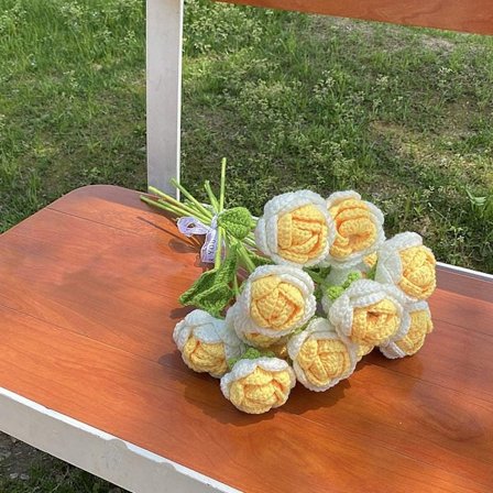 Håndstrikket Rose Flower Solsikke Flettet Flower STYLE 5 STIL