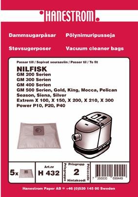 HANESTRÖM Dammsugarpåsar NILFISK GM 200 - GM 500