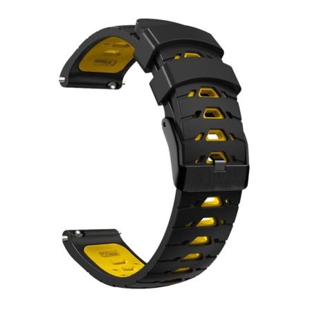 20mm Universal kaksivärinen silikoni ranneke - Musta / Punainen Black