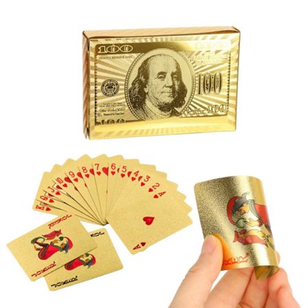 Gold -Plated Game Card Poker Card Game i gulldollar