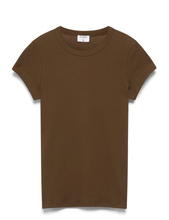 Filippa K Fine Rib Tee - Khaki green - XL