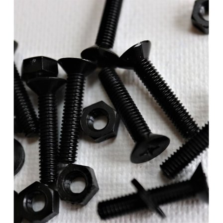 50x Sort Nylon, Forsænket Krydshoved, M4 x 20mm, Plastikbolte, Møtrikker & Skiver - Skruer[HK]