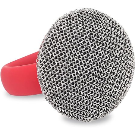 Gjutjärnsrengörare, Kedjenätsskrubb med Handtag, Liten Ring Rund Kedjelänk Pottskrubb Rengöringsborste för Gjutjärnspannor Stekpanna, Gjutjärn