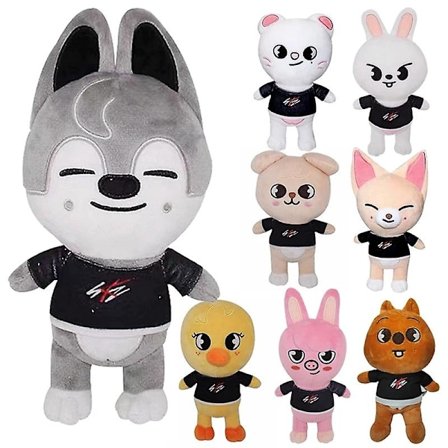 Skzoo Plysjleker 25cm Stray Kids Plysj Ulv Chan Tegneserie Kosedyr Plysjdukke Kawaii Følge for Barn Voksne Fans Gave