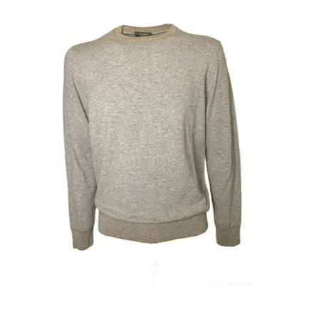 Peserico, Round-neck Knitwear Grijs, Heren, Maat:XL