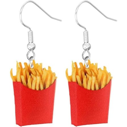 Imiteret mad hængende øreringe Hamburger Pommes Frites Taco Brød Kager Øreringe