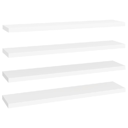 Vidaxl Svävande Vägghyllor 4 St Vit 120x23,5x3,8 Cm Mdf Vit