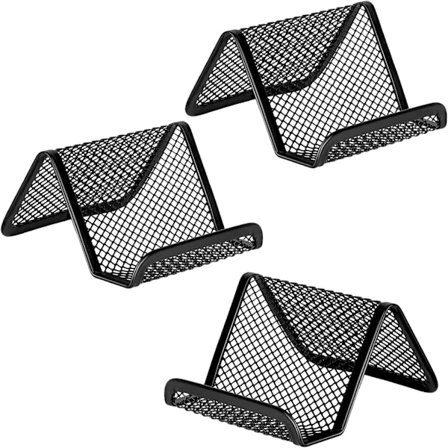 3 kpl Kultainen Helmi Musta Metalliverkko Käyntikorttiteline Pöydälle, Käyntikorttien Järjestäjä Pöydälle Toimistoon, Nimikorttiteline 50 Nimikortin 