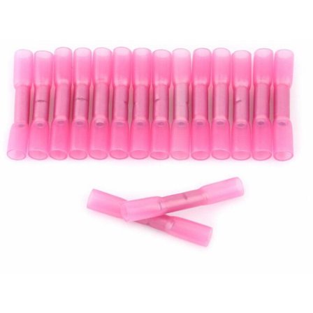 100 stk 0,5-1,5 mm² elektrisk kontakt krympevarme vanntett isolasjon hylse 22-16AWG rød