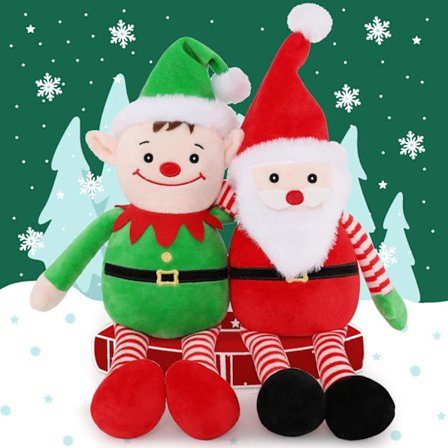 Fylld Jultomte och Elf Plysch 2-pack Söta Jultomtar C,ZQKLA