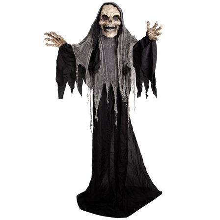 Animert Mannen med Ljåen Skjelettfigur 180 cm