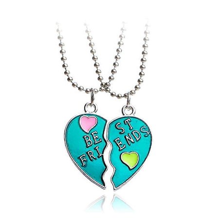 2 st Chic Party Halsband Dam Hjärta Bästa Vänner