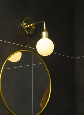 Florens vegglampe - messing/opal