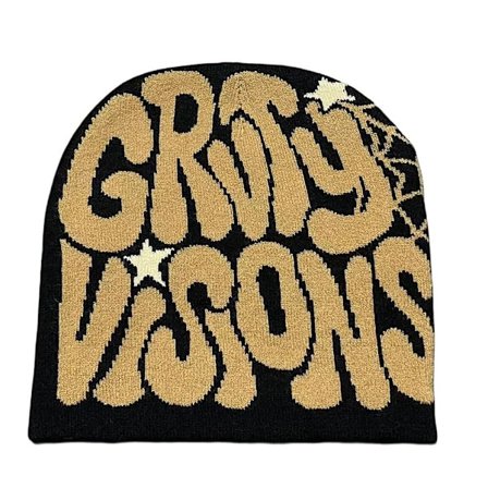 Strikkehue Hue Beanie Bonnet BLACK&CAMEL