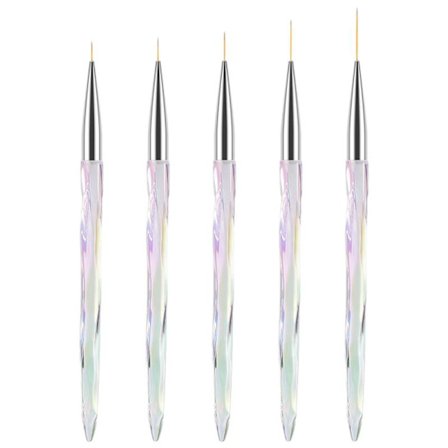 Neglekunst Liner Pensler, Fin Linje Neglebørste 7/9/11/15/20mm Tynn Detalj Presisjons Tegnebørster for Gel Neglelakk