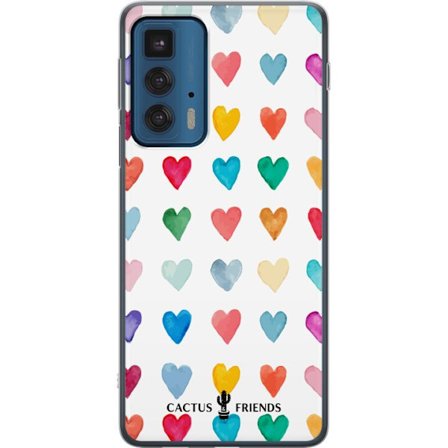 Kompatibel Mobilcover til Motorola Motorola Edge 20 Pro Cactus and Friends - Watercolor Love Grid