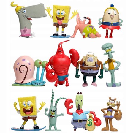 12 stk. Svampebob Firkant Actionfigurer Sett