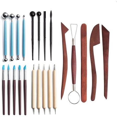 10 stk polymerleireverktøy, modelleringsleire, skulptureringsverktøysett for keramikk, skulptur, treprikkeverktøy 23PCS