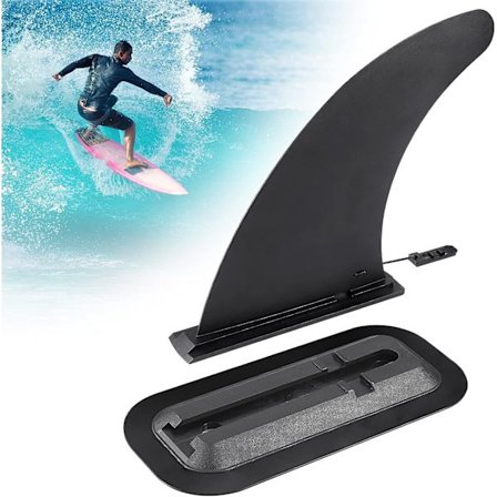 9 tommer universel aftagelig SUP Surfboard Finne med Finne Base, Center Finne til Surfboard, Erstatningsfinne til Paddle Board, Forstärkt Nylon Finne 