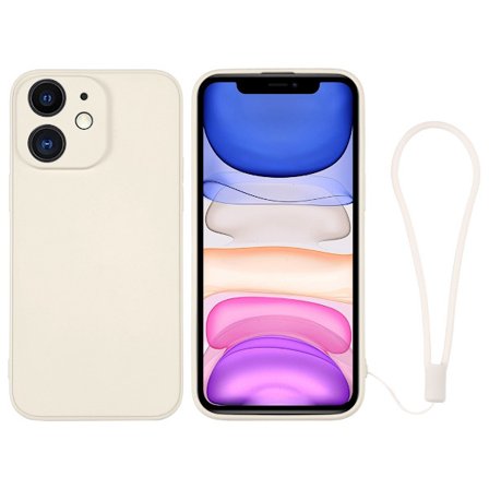 Skal iPhone 11 Silikon med handledsrem (Vit)