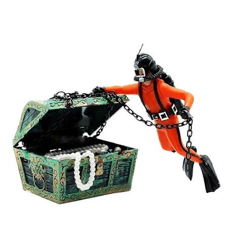 1 stk. Ornament Levende Skattejegerdukke Froskemann Akvarium Ornament Dekor Qyroadwolf