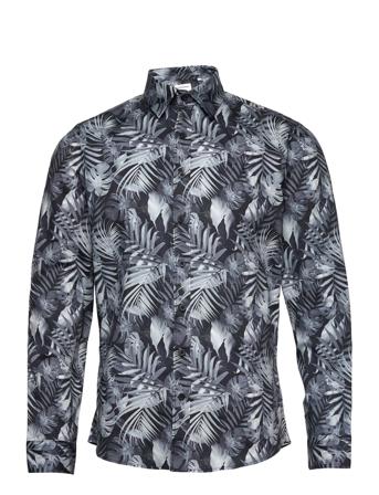 Aop Flower Superflex Shirt L/S Skjorta Casual Blå Lindbergh