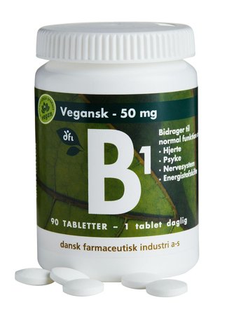 Grønne vitaminer B1 50 mg 90 stk, Helse & Madvarer, B-vitamin, B1 Vitamin