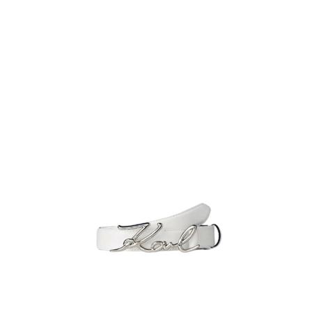 Karl Lagerfeld, signature belt Wit, Dames, Maat:M,leer