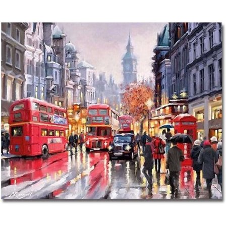 IC Ramlös, maalattu, pensselillä ja akryylivärillä, sopii aikuisille ja lapsille, jotka ovat edistyneitä aloittelijoita - bussi 16 * 20 tuumaa