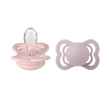 BIBS Pacifier Supreme 2 Pack Silicone Blossom/Dusky Lilac Size 1, Børn & Forældre, Sutter, Silikonesutter