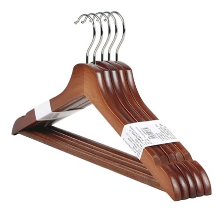 5 stk. Massivt Træ Suit Bøjler - Robuste og Holdbare Bøjler til Garderobe Organisation
