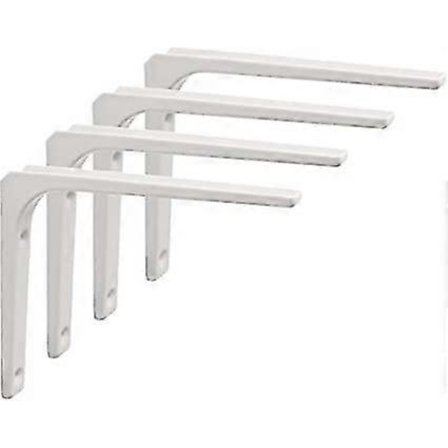 2 stk. Hyllebraketter i rustfritt stål Veggbraketter for hyller Hyllebærer Vinkelbrakett Kraftig L-brakett