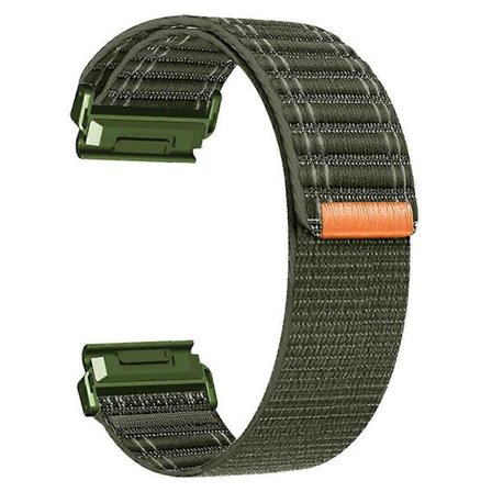 26 mm urrem til Garmin Fenix 8 51 mm 7X 6X 5X remme titanium nylon loop armbåndsrem armygrøn_Kvalitetsgåvor