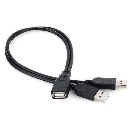 Ny USB 2.0 1 Hun til 2 Han Y-splitter Datakabel Opladningsforlænger {DB}