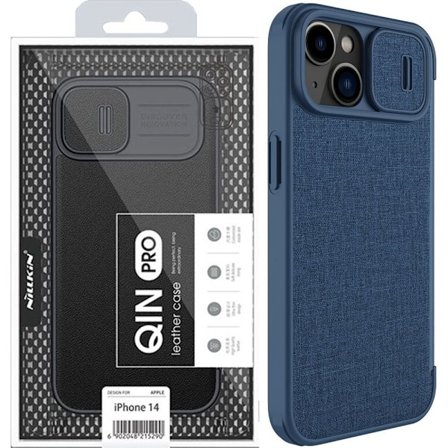 Nillkin Qin Cloth Pro Case Case for iPhone 14 Plus kamerabeskyttelsesveske.