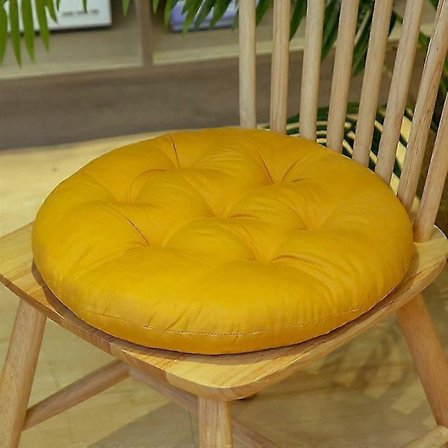 2 kpl Pyöreät Ulkokussinit, Ulkotuolin Kussinit Pyöreät Istuintyynyt Tuolin Istuintyyny Lattiakussini, 40*40cm, [DB]